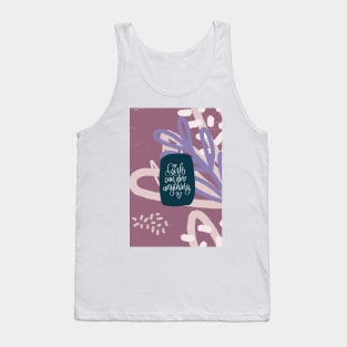 Abstract floral art with woman power quote Tank Top